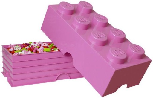 LEGO КОНТЕЙНЕР КИРПИЧ 8 КОРОБКА РОЗОВЫЙ БОЛЬШОЙ