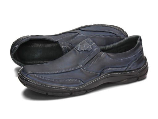МОКАСИНЫ КОЖАНЫЕ ТУФЛИ SYRIUS 150 BLUE 44