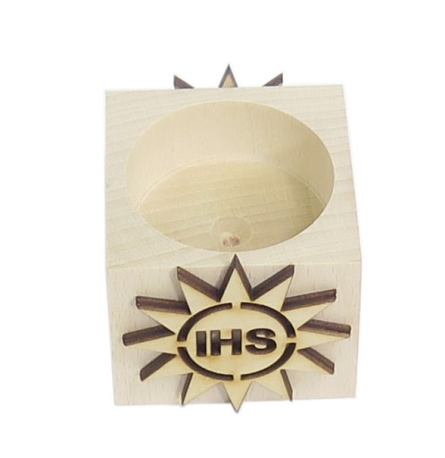 Деревянный подсвечник 4 см AD15 IHS HOST COMMUNION