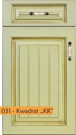 Квадратный KR, фрезерованные фасады Shabby, лакированные