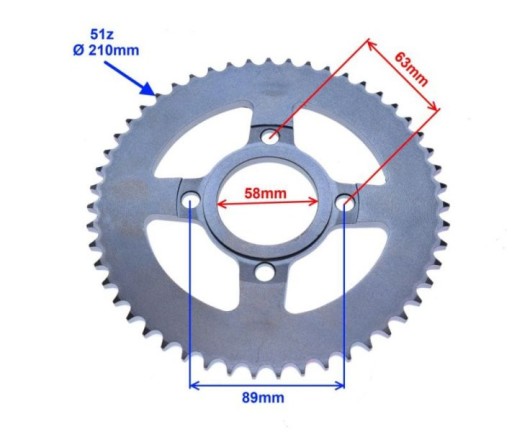 ЗАДНЯЯ ЗВЕЗДОЧКА 51z 428 ДЛЯ ROMET CRS50 125