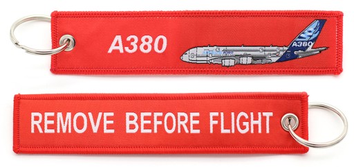 Airbus A380 tkany brelok REMOVE BEFORE FLIGHT