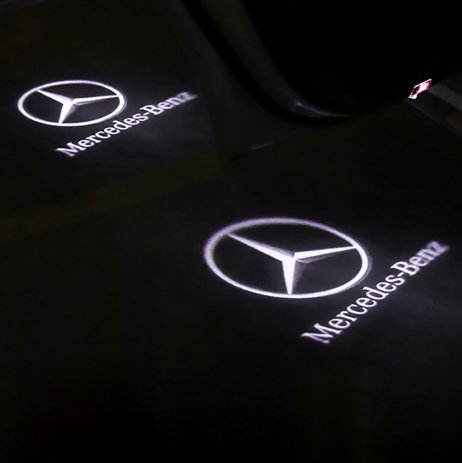 2x светодиодный проектор логотипа для Mercedes A, B, C, M, ML, GL, 4MATIC, GLE, GLA, GLC
