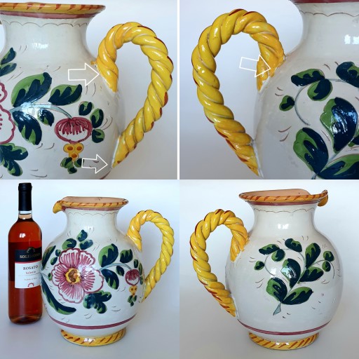 ИТАЛИЯ КРАСИВЫЙ БОЛЬШОЙ ЦВЕТОЧНЫЙ КУВШИН