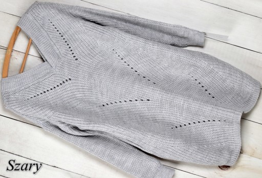 ТЕПЛЫЙ ДЛИННЫЙ ДЖЕМПЕР-ТУНИКА OVERSIZE с V-образным вырезом 505