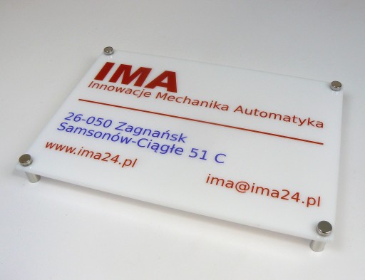 Фирменная табличка, вывеска, оргстекло, молочный, УФ печать, А4