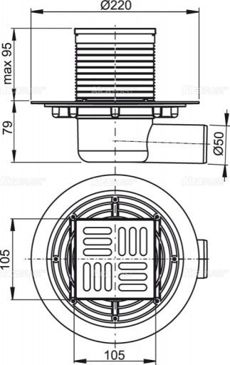 СЛИВ МАРКИ 105×105/50 APV1311