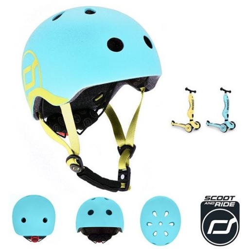 ШЛЕМ SCOOTANDRIDE для детей Регулируемый светодиодный фонарь XXS-S Blueberry 1–5 л