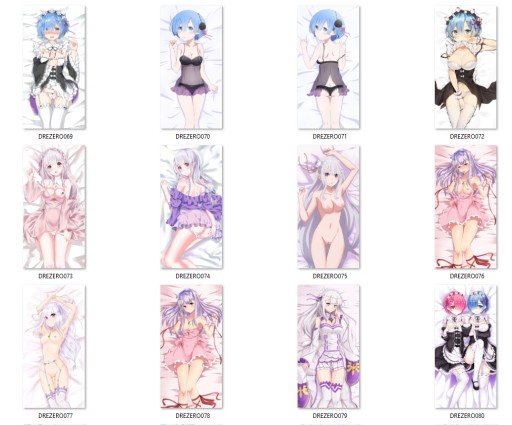 Дакимакура большая Манга Аниме Re Zero Рем Рам Эмилия