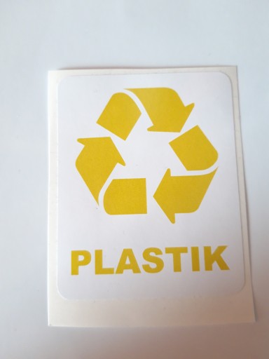 Naklejka PLASTIK na ŚMIETNIK kosz do SEGREGACJI