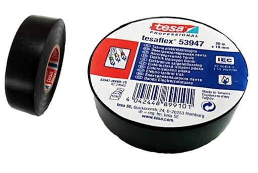 Изоляционная лента ПВХ TESA 20 м x 19 мм черная