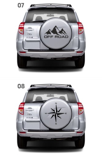Naklejki Toyota RAV4 SUZUKI na koło zapasowe 4X4
