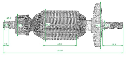 Hitachi DH24PB2 DH24 PC2 DH24PD2 DH 24 ROTOR