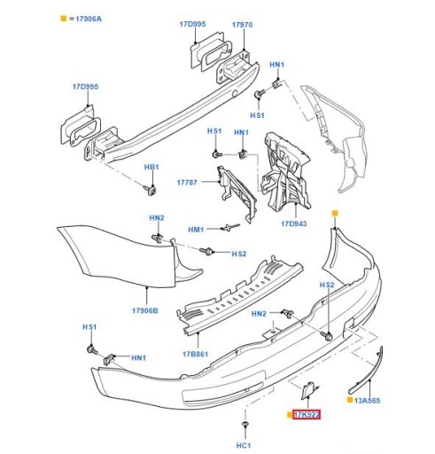 НАКЛАДКА ЗАДНЕГО БАМПЕРА FORD GALAXY Mk3 2006-15