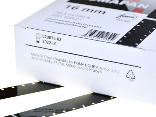 Fomapan R100 film standard 16mm odwracalny kamery