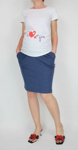 NOWOŚĆ WYGODNE SPÓDNICE CIĄŻOWE S-XXL L jeansowy