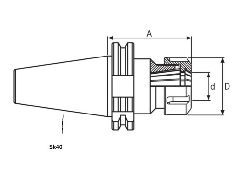 Trzpień Oprawka zaciskowa SK40 ER25 100mm DIN69871