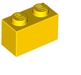Лего кирпич 1х2 Желтый х 5 шт. 3004
