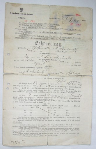 1912 ПОСЕНЬ ПОЗНАНСКИЙ ДОГОВОР О СТАЖИРОВАНИИ А. МАРКОВСКОГО