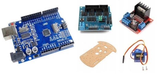 РОБОТ ARDUINO GENUINO UNO R3 АВТОМОБИЛЬНЫЙ КОМПЛЕКТ 2WD ULTRASONIC
