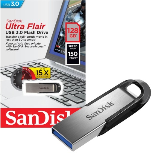 Флеш-накопитель SanDisk Ultra Flair | 128 ГБ | 150 МБ/с