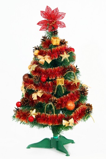 CHOINKA z dekoracją ubrana ORGANZA 50 cm RÓŻNE
