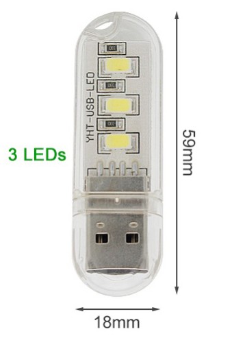Портативная USB светодиодная лампа для компьютера, powerbank