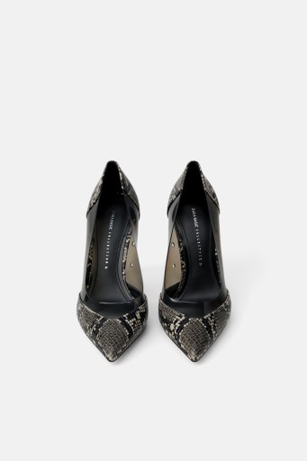 ТУФЛИ ZARA NEW SNAKE ВИНИЛОВЫЕ ЛИСТ 35