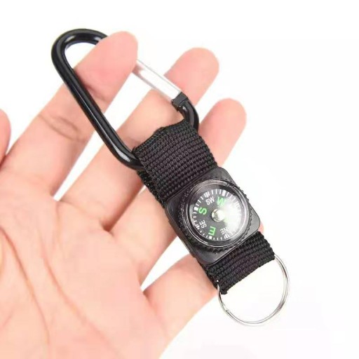 КАРАБИН С КОМПАСОМ БРЕЛОК SHAKEL EDC SURVIVAL