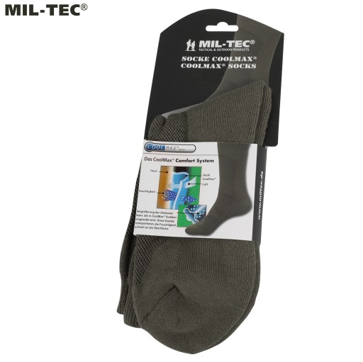 Mil-Tec Термоактивные короткие носки COOLMAX Oliv 46-48