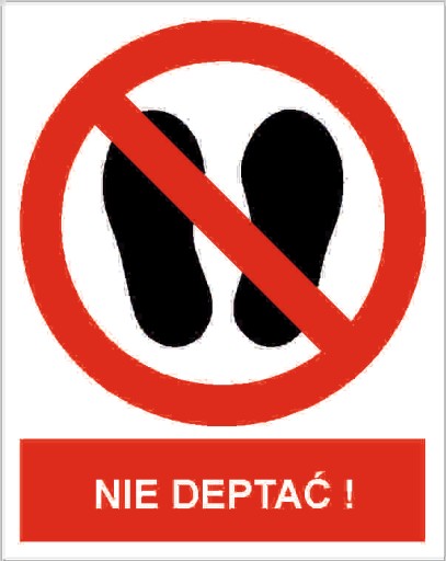 Наклейка ПИКТОГРАММА по охране труда, не топтать