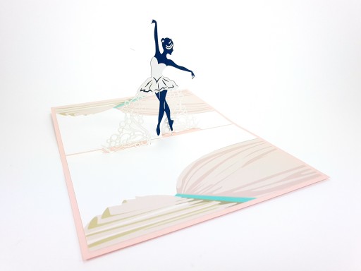 3D-открытка на день рождения балерины, танцующей балета, танец