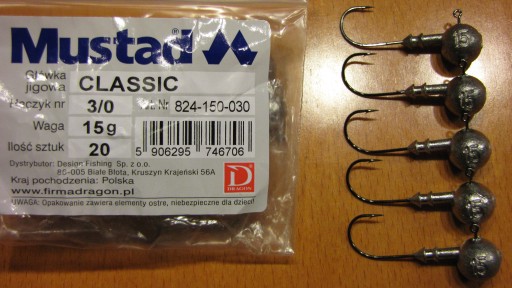 GŁÓWKI JIGOWE MUSTAD 3/0 - 15g