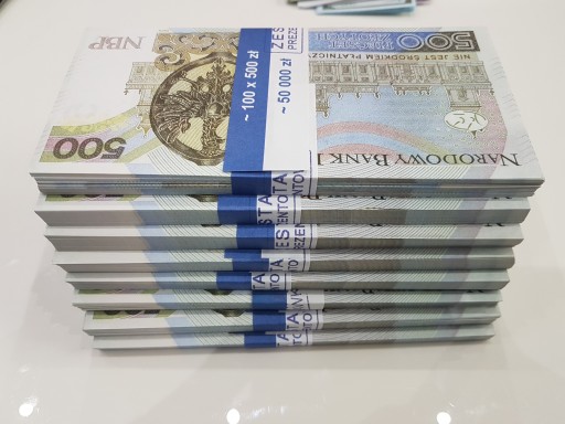 Банкноты номиналом 500 злотых для развлечения и обучения, упаковка 100 штук + БЕСПЛАТНО