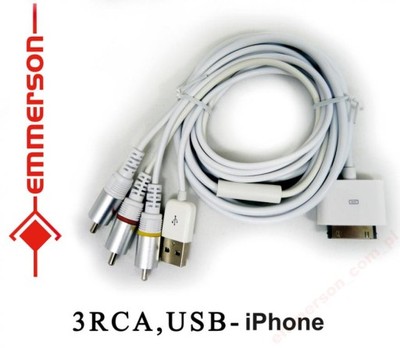 ADAPTER 3RCA Audio Video USB-iPhone EMMERSON IP-04