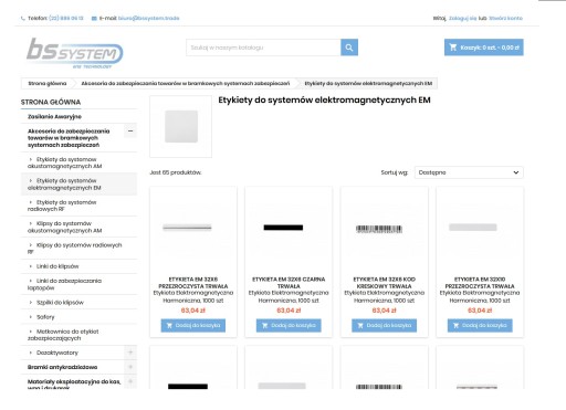 Etykiety Antykradzieżowe EM 32x10 trwałe przezr.
