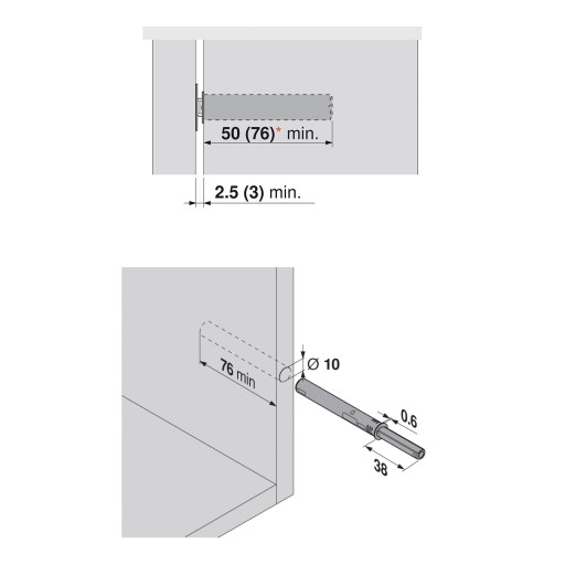 Переходник TIP-ON 956A1004 956A1201 BLUM длинный серый