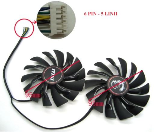 Вентиляторы MSI GTX960 GTX970 R9 390 380 390X 6PIN