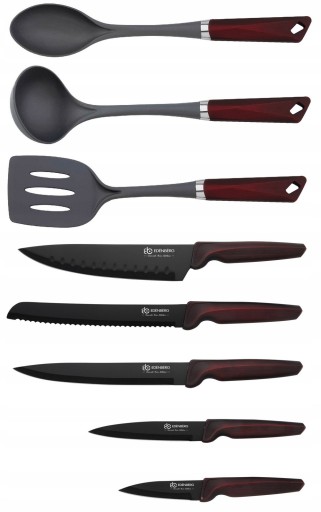 НАБОР ФУНКЦИОНАЛЬНЫХ НОЖЕЙ КУХОННАЯ ПОСУДА ПОДСТАВКА 9 шт. EDENBERG KNIVES 7809