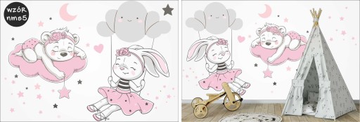 НАКЛЕЙКИ НА СТЕНУ ДЛЯ ДЕТЕЙ, мишки, самолеты, горы