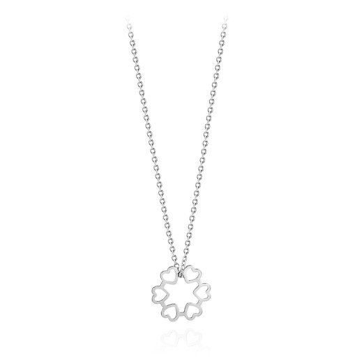 Колье SILVER CELEBRITY, ажурные СЕРДЕЧКИ, пр.925