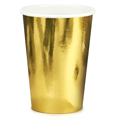 Kubeczki złote 220ml 6szt Party Urodziny