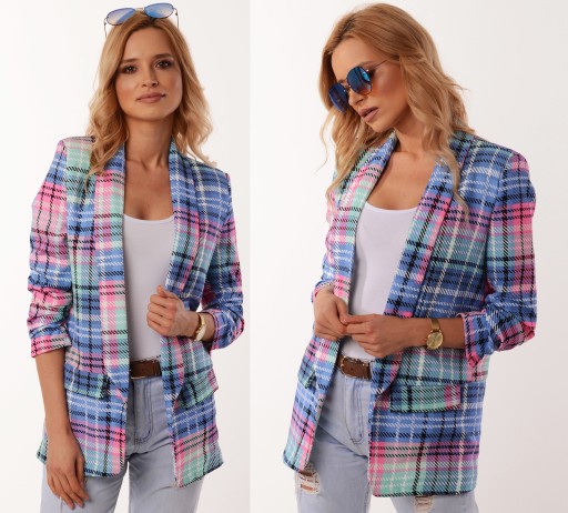 Куртка женская в клетку на подкладке, УЗОРЫ XL/42