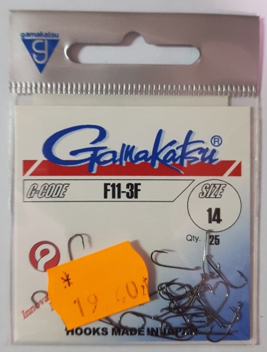 Крючки Gamakatsu F11-3F № 14 - черные.