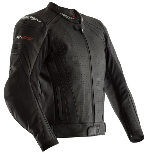 RST R-18 CE Черная мотоциклетная кожаная куртка S