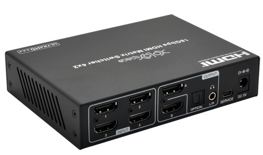 Разветвитель с матричным коммутатором HDMI 4x2 4K HDR со скалером
