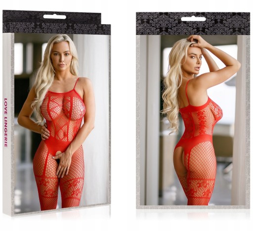 Красный открытый комбинезон BODYSTOCKING в нижнем белье