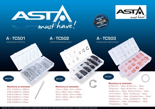 A-TC503 МЕДНЫЕ ШАЙБЫ 150 ШТ ASTA