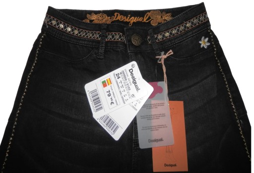 ЧЕРНЫЕ ДЖИНСЫ SKIN DESIGUAL ВЫШИВКА, 24 год
