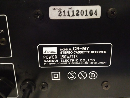 СТЕРЕОКАССЕТНЫЙ РЕСИВЕР SANSUI CR-M7